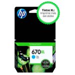 Tinta HP 670XL Cyan CZ118AL Para Deskjet 4615, 4625, 3525, 5525