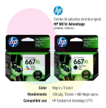 TINTA HP 667XL TRICOLOR 3YM80AL (DJ 2775 / 4175) - Imagen 3