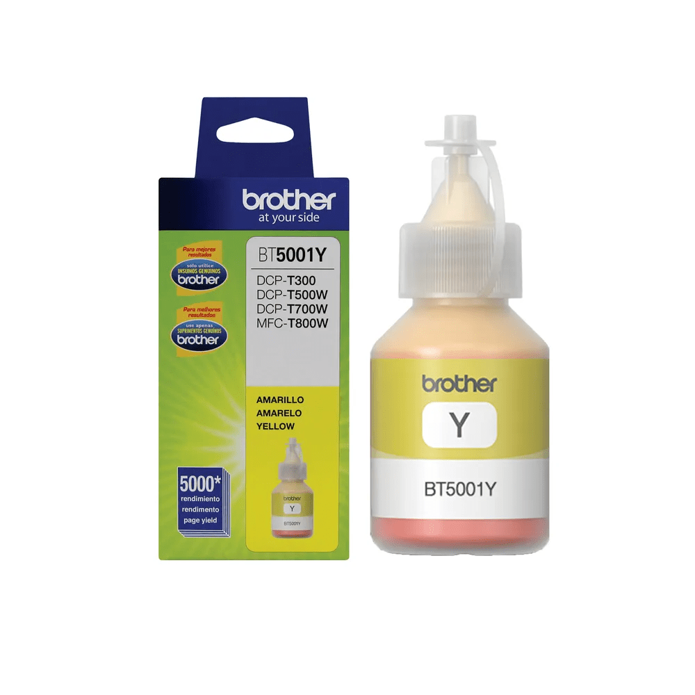 TINTA-BROTHER-BT-5001Y-YELLOW.png Tinta Brother BT-5001Y Yellow DCP-T300W/500W/700W - Imagen 1