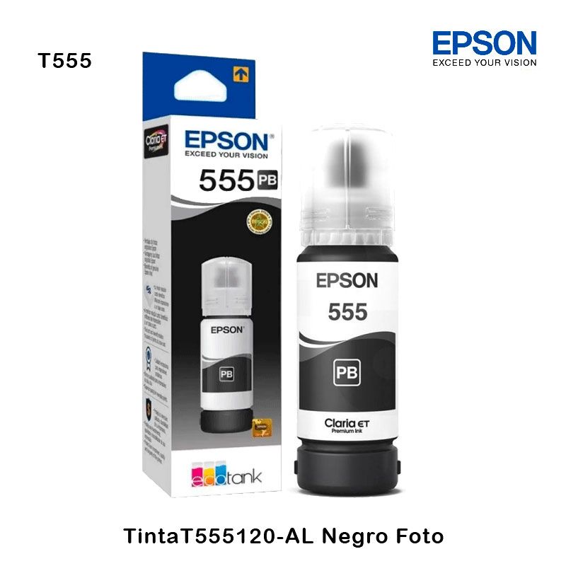 Tinta-Epson-T555120-AL-Photo-Black.jpg Tinta Epson T555120-AL Photo Black L8160/L8180 - Imagen 1