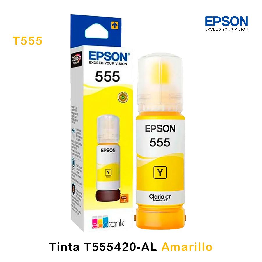 Tinta-Epson-T555420-AL-Yellow.jpg Tinta Epson T555420-AL Yellow L8160/L8180 - Imagen 1