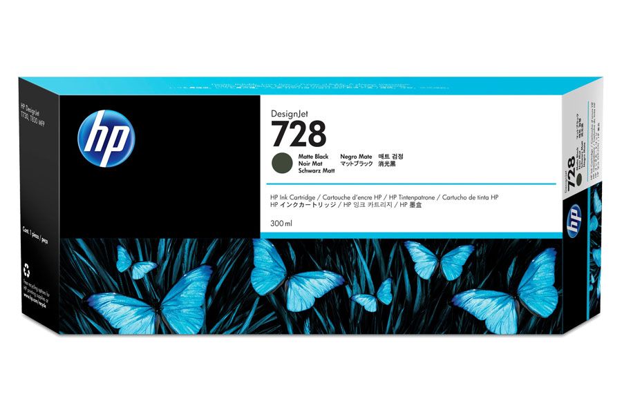 Tinta-HP-728-Matte-Black-F9J68A.jpg Tinta Original HP 728 Matte Black F9J68A Para DesignJet T730, T830 300ML - Imagen 1