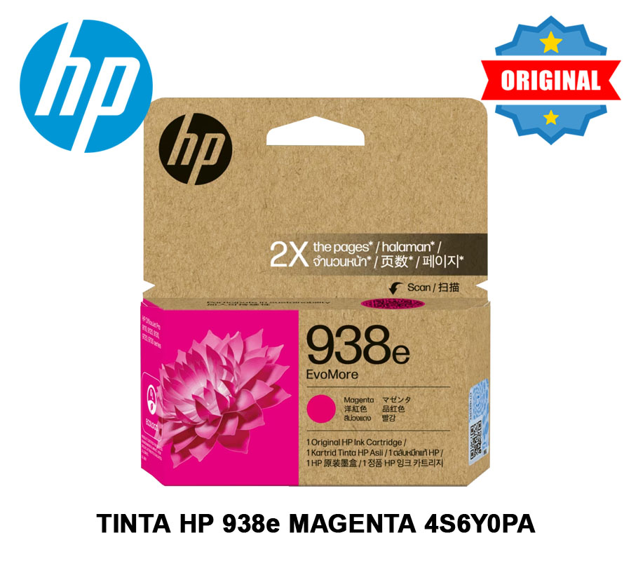 Tinta-HP-938e-EvoMore-4S6Y0PA-Magenta.jpg Tinta HP 938e EvoMore 4S6Y0PA Magenta 9120b/9730e - Imagen 1
