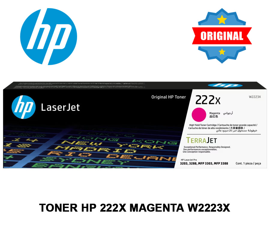 Toner-HP-222X-Magenta-W2223X.jpg Toner Original HP 222X Magenta W2223X Para 3203dn/3303/3388 - Imagen 1