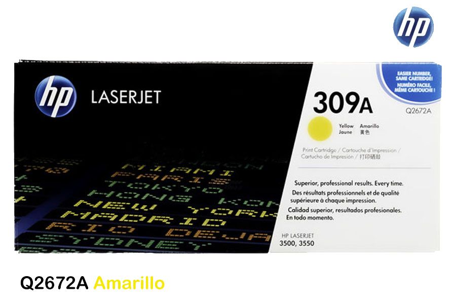 Toner-HP-309A-Yellow-Q2672A.jpg Toner HP 309A Yellow Q2672A Para 3500, 3550, 3700 - Imagen 1