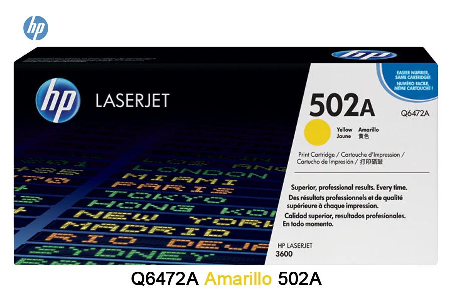 Toner-HP-502A-Yellow-Q6472A.jpg Toner HP 502A Yellow Q6472A Para 3600, CP3505 - Imagen 1