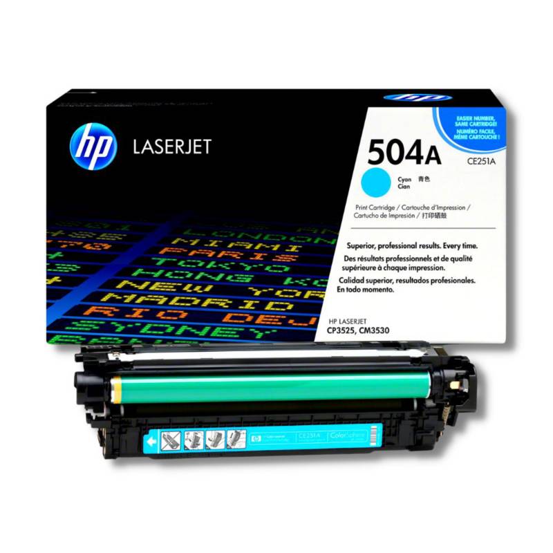 Toner-HP-504A-Cyan-CE251A.jpg Toner HP 504A Cyan CE251A Para CM3530, CP3525 - Imagen 1