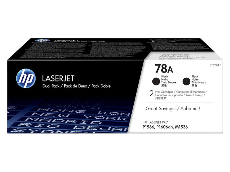 Toner-HP-78A-Dual-Pack-CE278AD.jpg Toner HP 78A Dual Pack CE278AD Para P1606, M1536 - Imagen 1