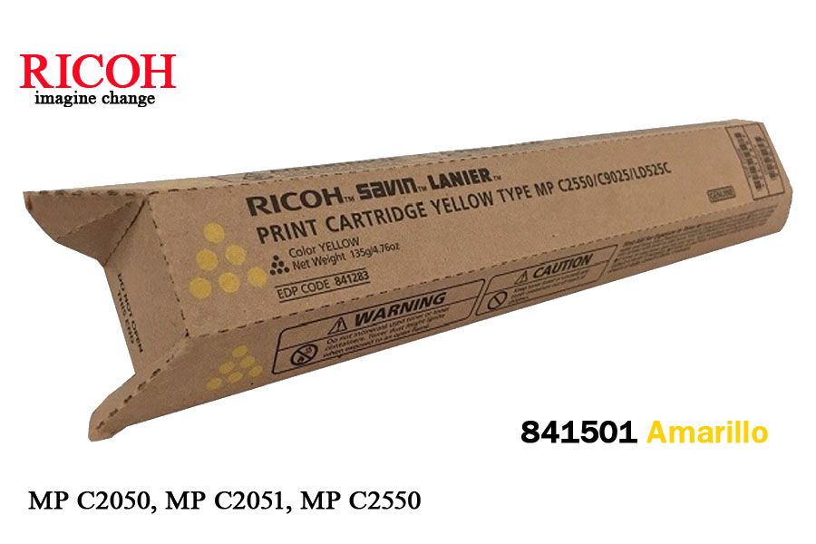 Toner-Ricoh-841501-Yellow-C2551.jpg Toner Ricoh 841501 Yellow Para MP C2030/C2551 - Imagen 1