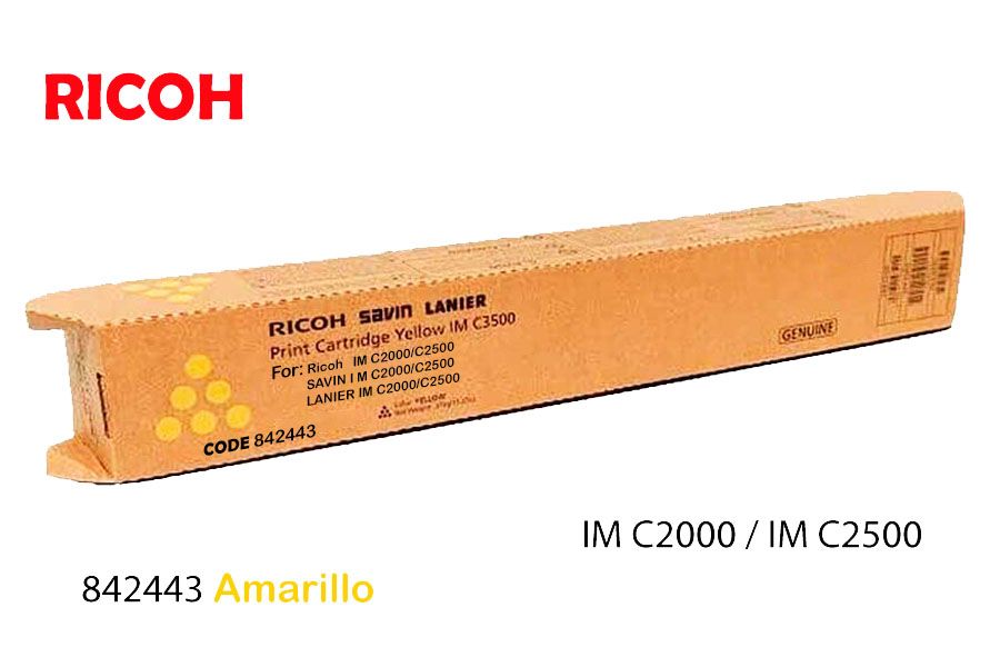 Toner-Ricoh-842443-Yellow-.jpg Toner Ricoh 842443 Yellow IM C2000 IM C2500 - Imagen 1